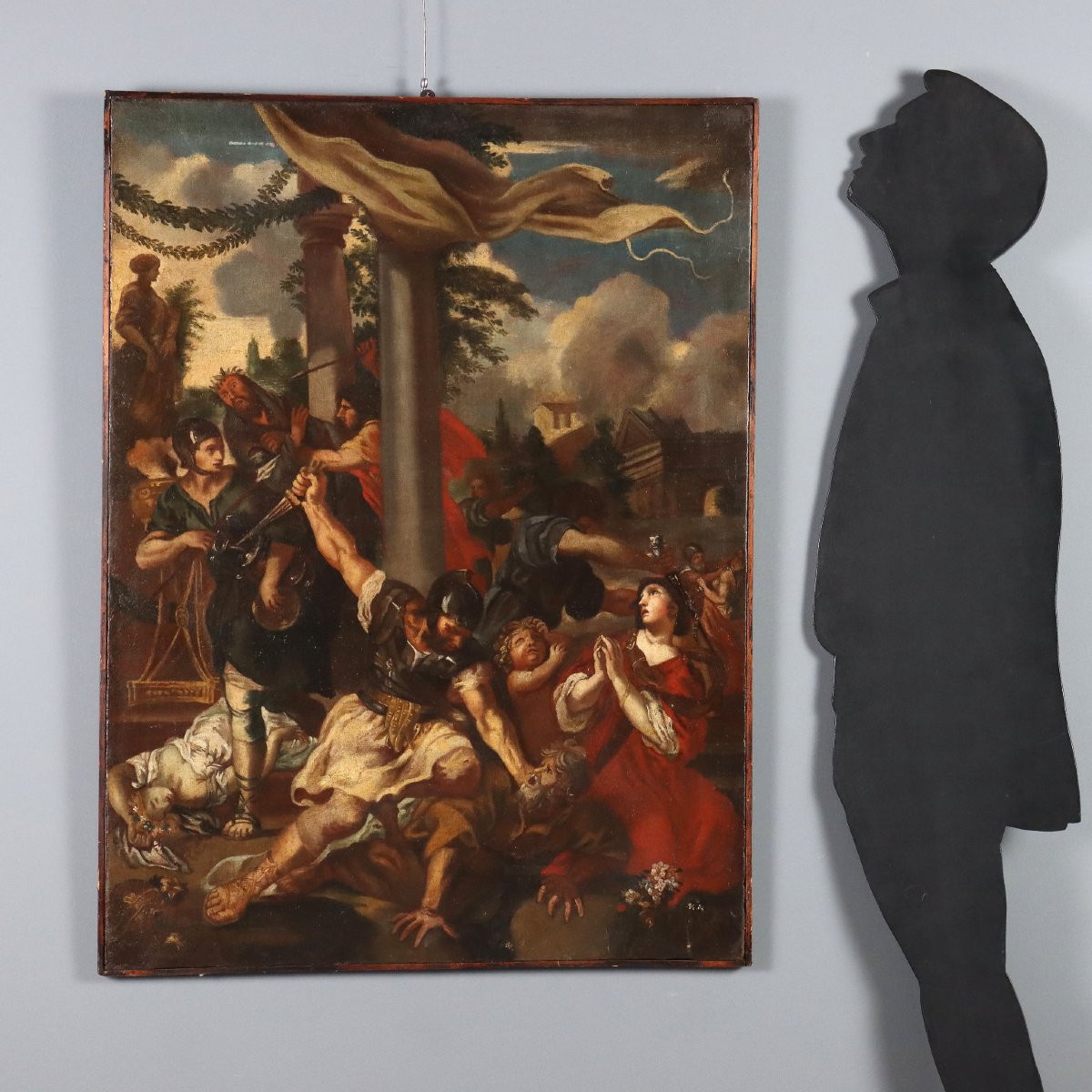 Antique Painting The Age Of Iron Disciple Of Pietro Da Cortona 17th Century-photo-2