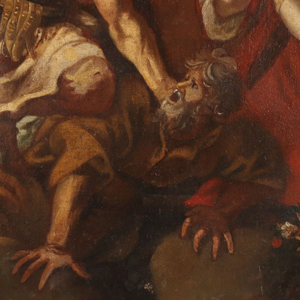 Antique Painting The Age Of Iron Disciple Of Pietro Da Cortona 17th Century-photo-2