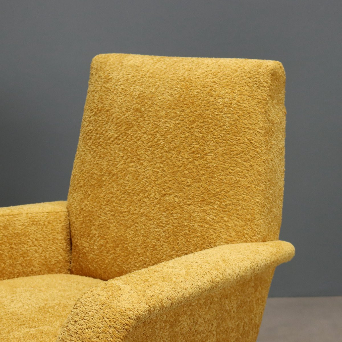 Fauteuils Vintage Tissu Métal Rembourrage Design Années 60-photo-4