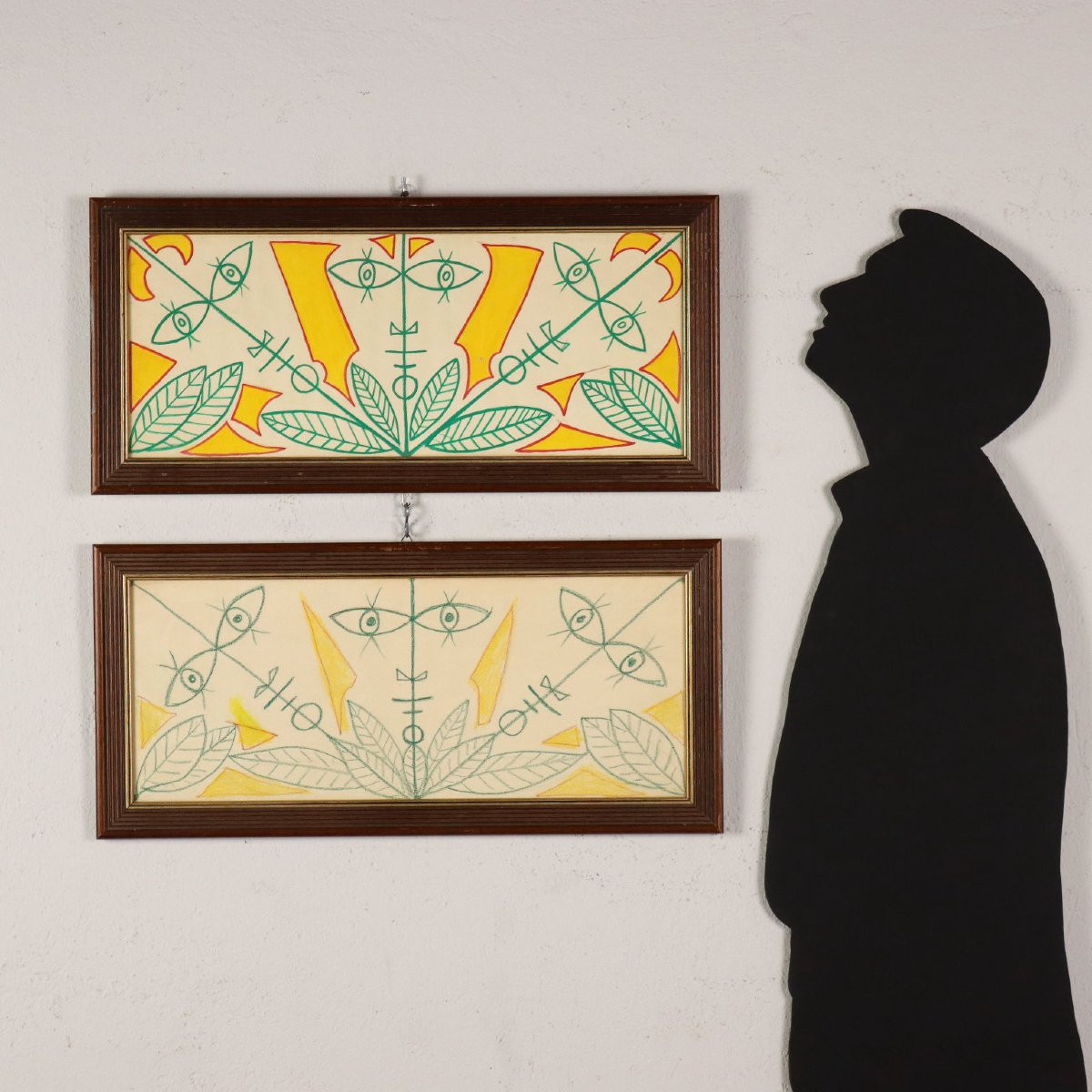 Drawings By Jean Cocteau Gouache On Paper Framed XX Century -photo-2