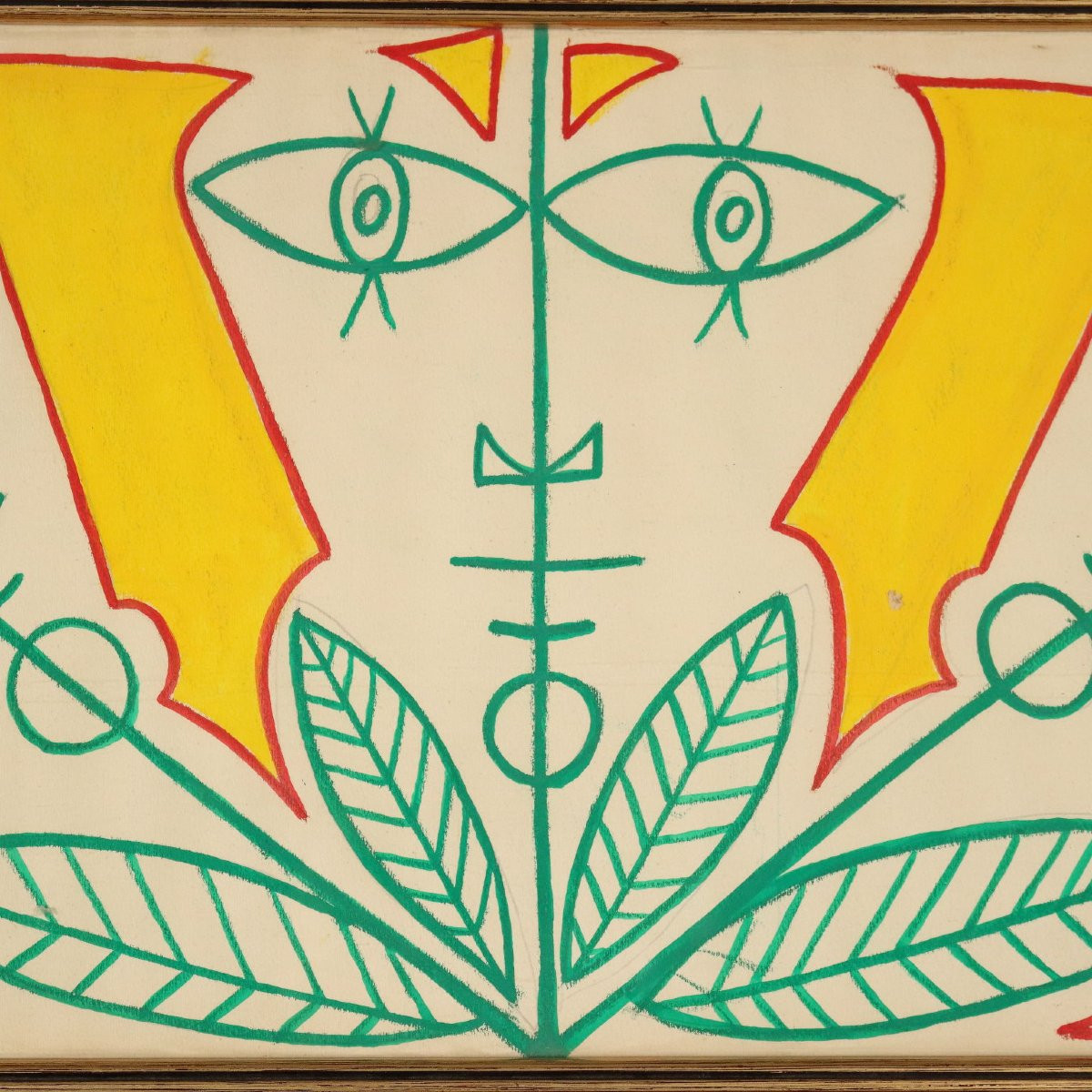 Drawings By Jean Cocteau Gouache On Paper Framed XX Century -photo-3