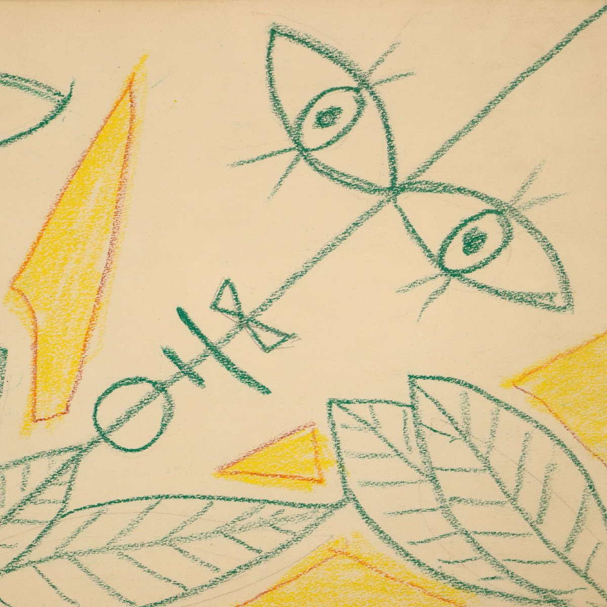 Drawings By Jean Cocteau Gouache On Paper Framed XX Century -photo-1