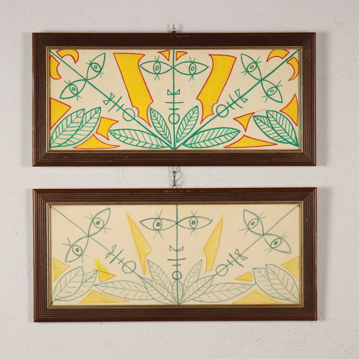 Drawings By Jean Cocteau Gouache On Paper Framed XX Century 