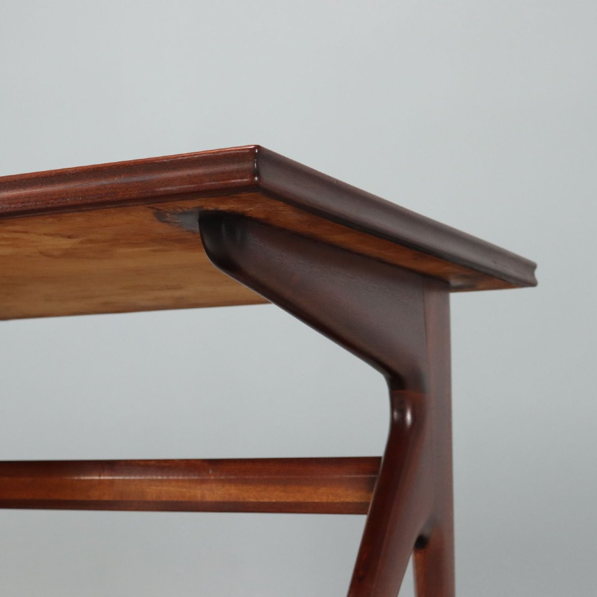 Bureau Vintage Hêtre Teinté Peuplier Design Italie Années 1950-photo-2