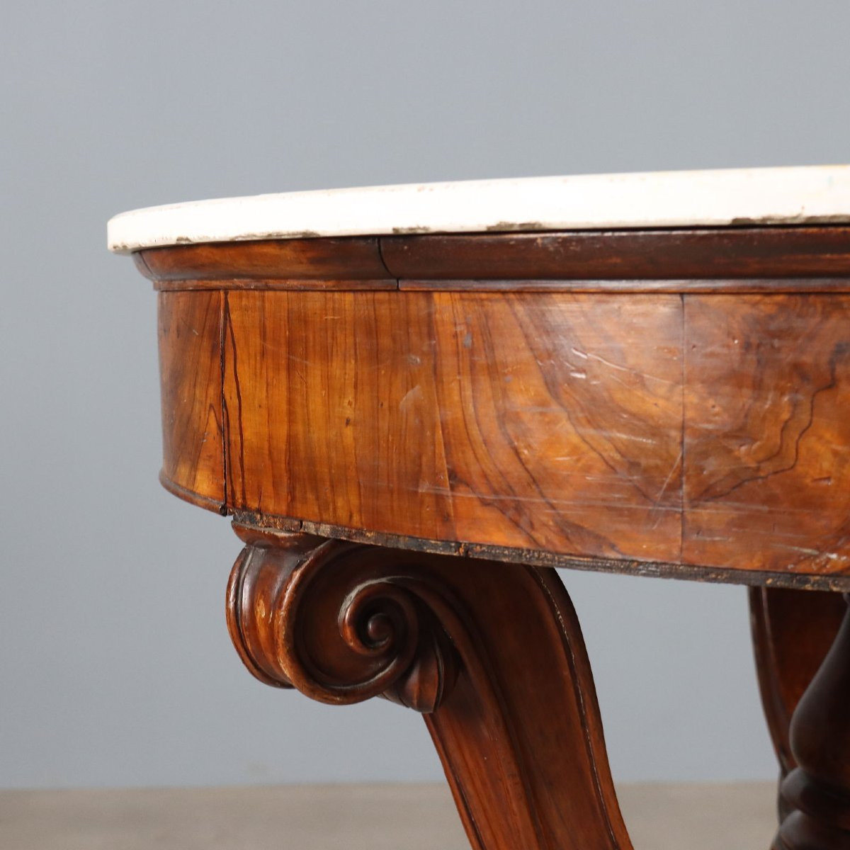 Louis Philippe Table In Lombardy Walnut, First Half Of The 19th Century-photo-4