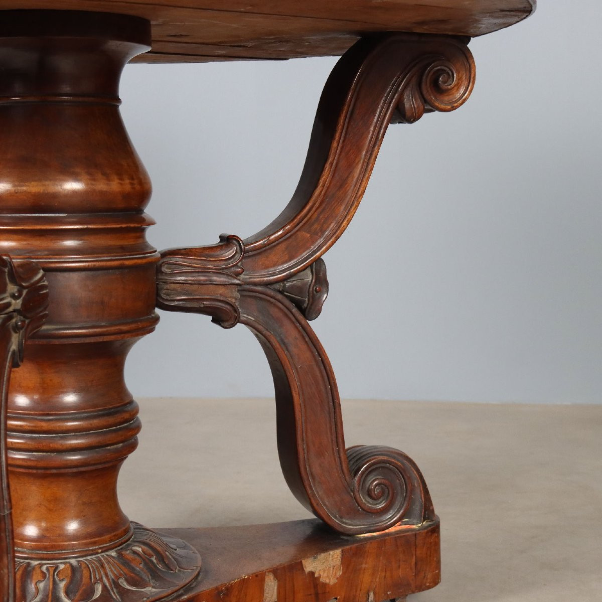 Louis Philippe Table In Lombardy Walnut, First Half Of The 19th Century-photo-2