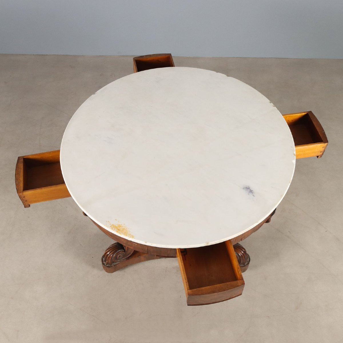 Louis Philippe Table In Lombardy Walnut, First Half Of The 19th Century-photo-6
