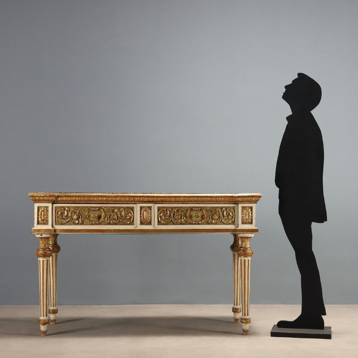 Table éclectique laquée et dorée Italie du milieu du XIXe siècle-photo-2