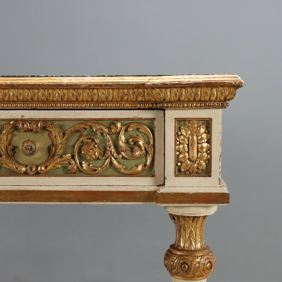 Table éclectique laquée et dorée Italie du milieu du XIXe siècle-photo-4