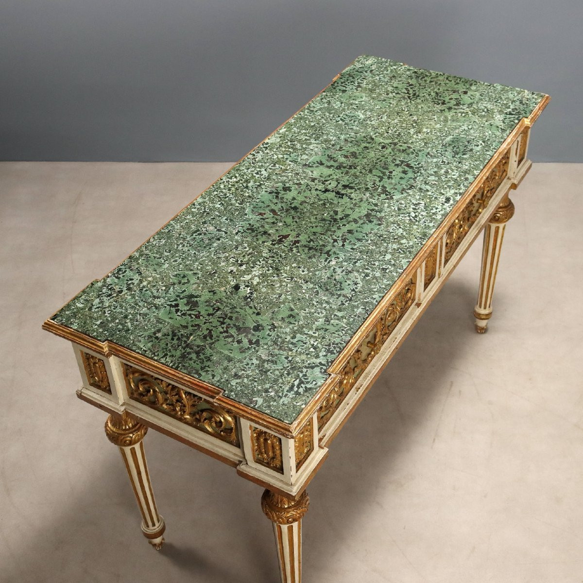 Table éclectique laquée et dorée Italie du milieu du XIXe siècle-photo-8