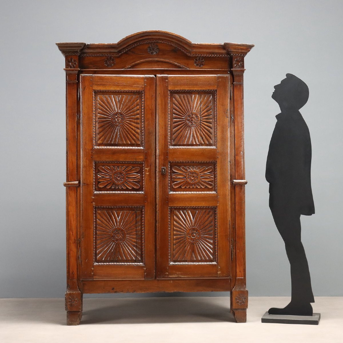 Armoire double en noyer Piémont du XIXe siècle-photo-2