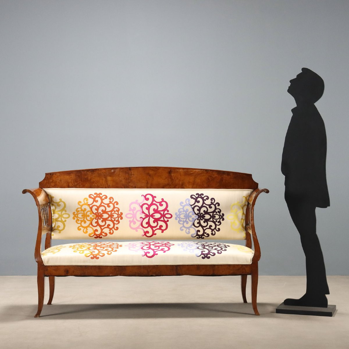 Canapé Biedermeier en noyer Allemagne, XIXe siècle-photo-2