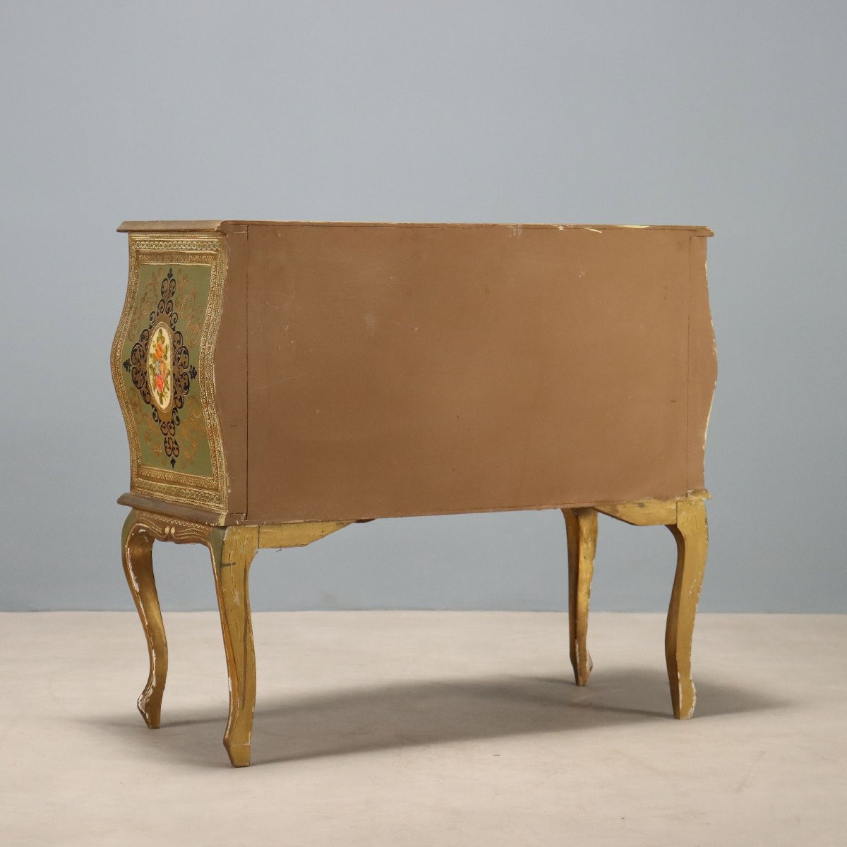 Petite commode en bois laqué et peint  Italie du XXe siècle-photo-5