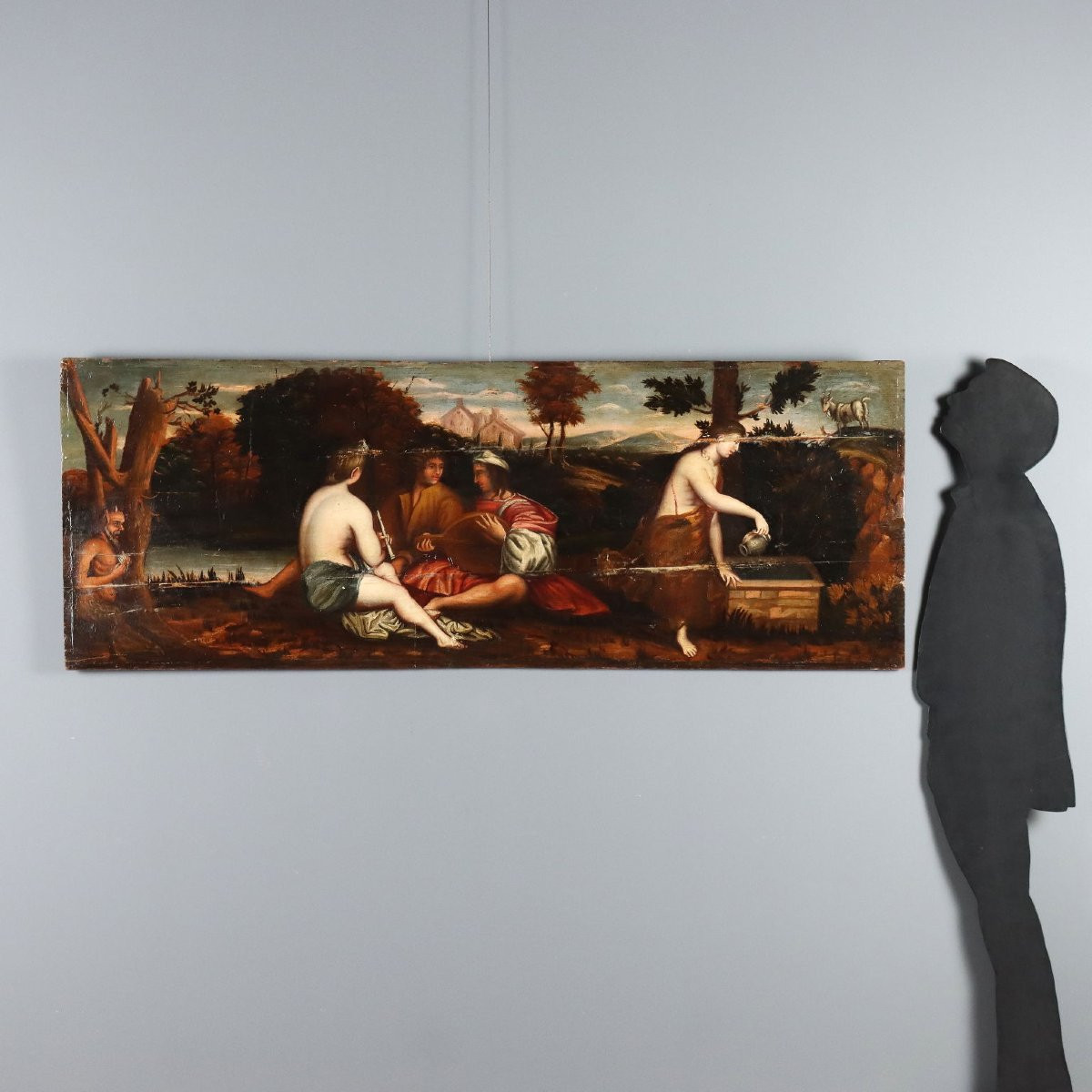 Tableau Ancien Concert Huile sur Panneau Italie du XVIIIe Siècle-photo-2