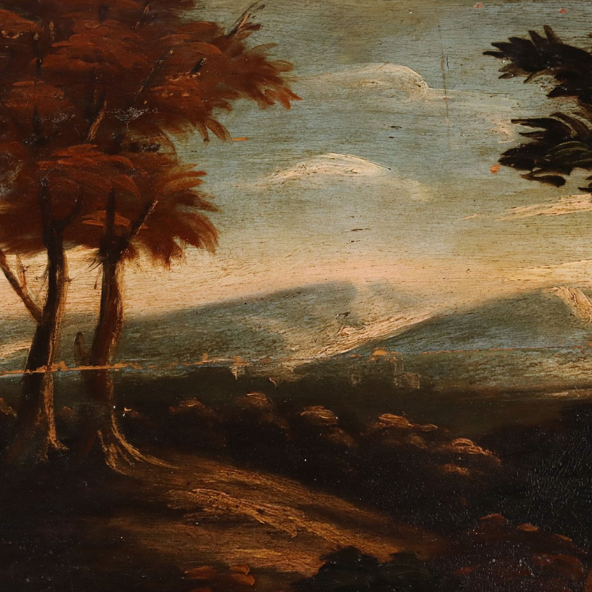 Tableau Ancien Concert Huile sur Panneau Italie du XVIIIe Siècle-photo-3