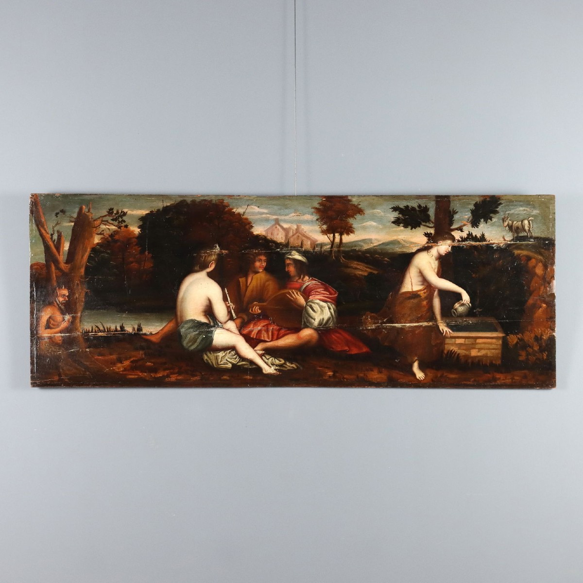Tableau Ancien Concert Huile sur Panneau Italie du XVIIIe Siècle