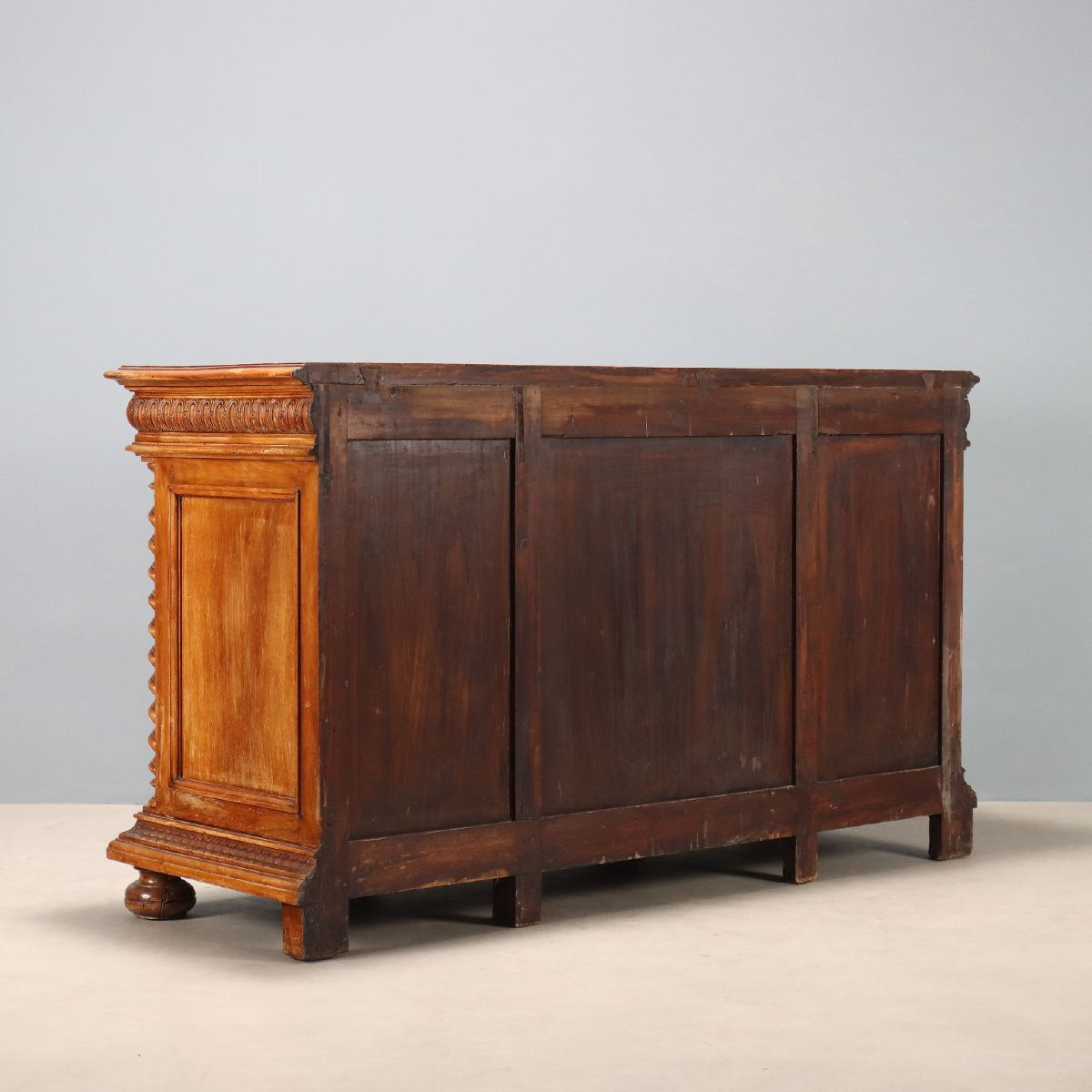 Neo-baroque Sideboard In Italian Walnut, Late 19th Century-photo-6