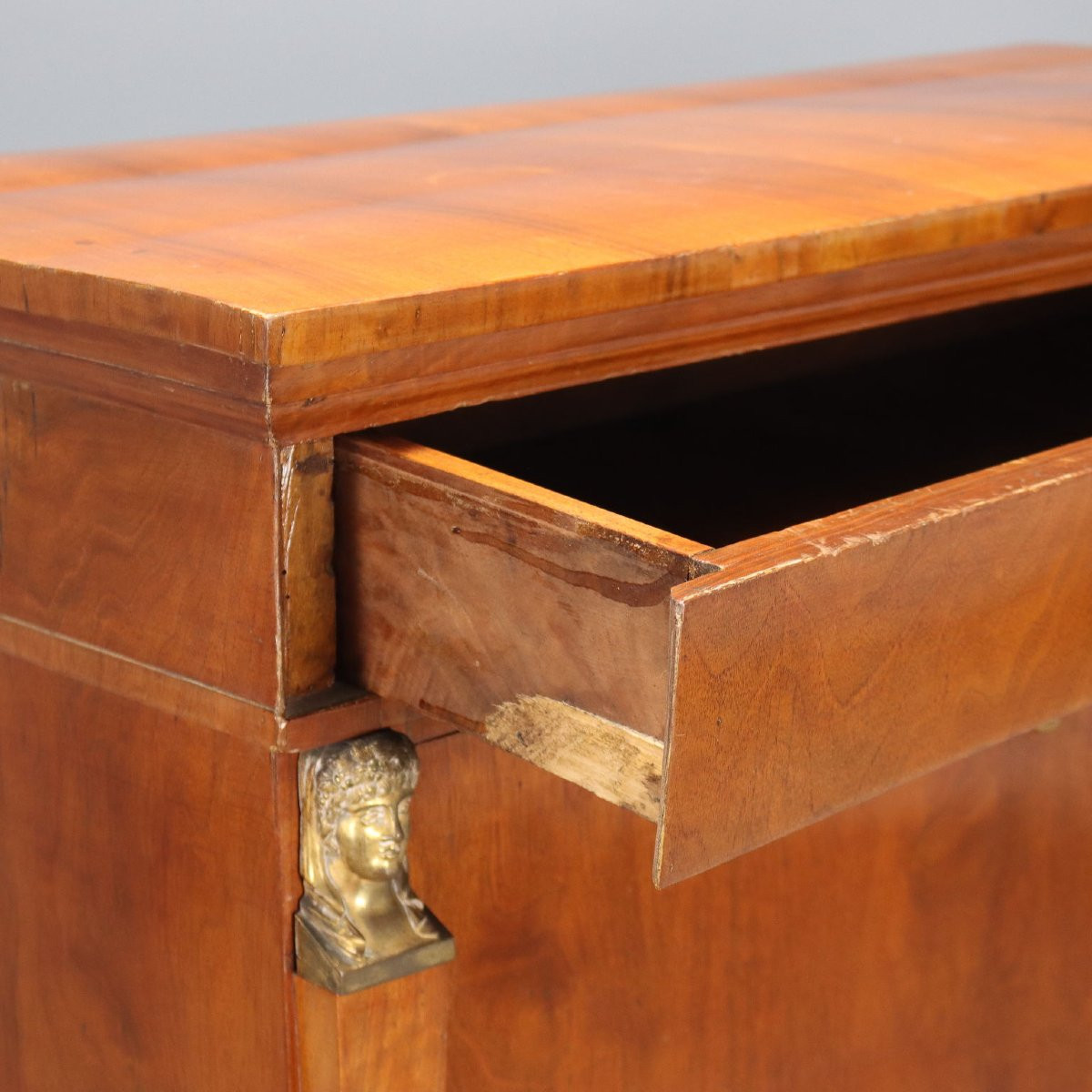 Empire-style Secretaire In Walnut And Lombardy Walnut Burl, Mid-19th Century-photo-1