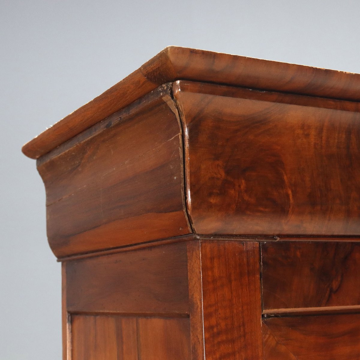 Small Charles X Wardrobe In French Walnut, 19th Century-photo-4