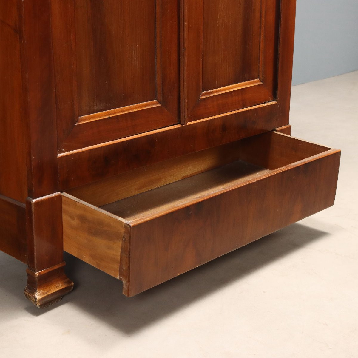 Small Charles X Wardrobe In French Walnut, 19th Century-photo-4