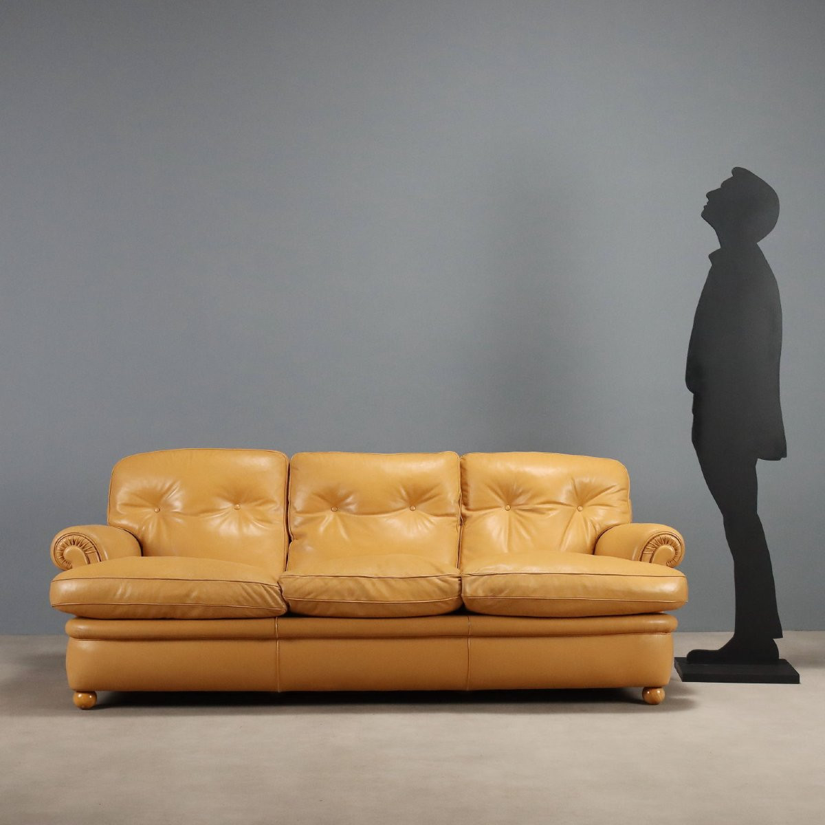 Poltrona Frau 'dream/b' Vintage Sofa Leather Design Italy 1980s–1990s-photo-2