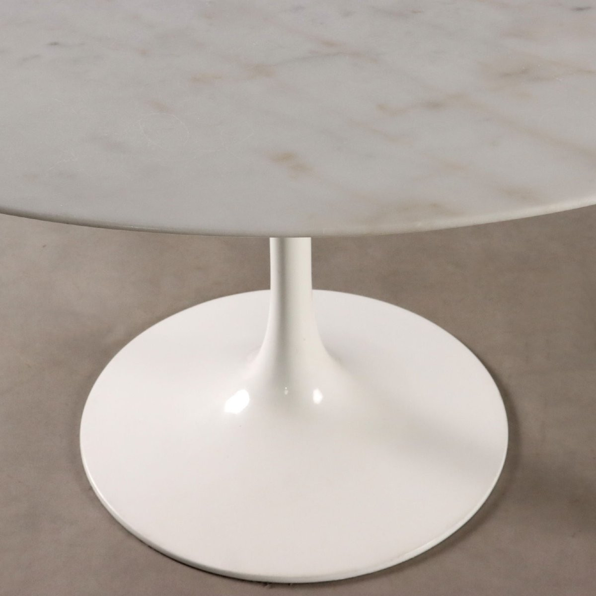 Table Vintage Style Tulip Aluminium Marbre Design Années 1980-photo-3
