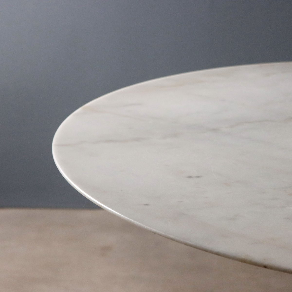 Table Vintage Style Tulip Aluminium Marbre Design Années 1980-photo-4