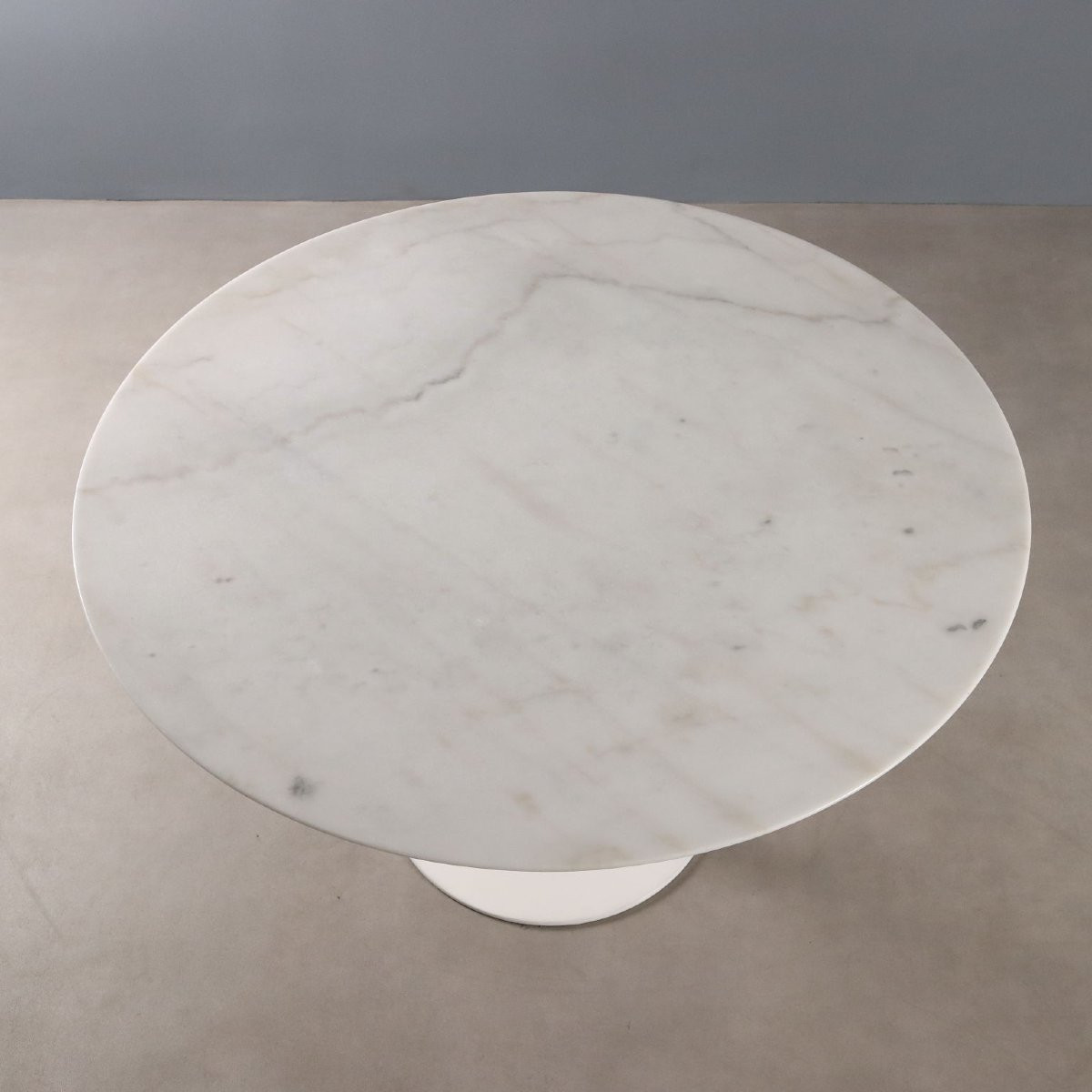 Table Vintage Style Tulip Aluminium Marbre Design Années 1980-photo-3