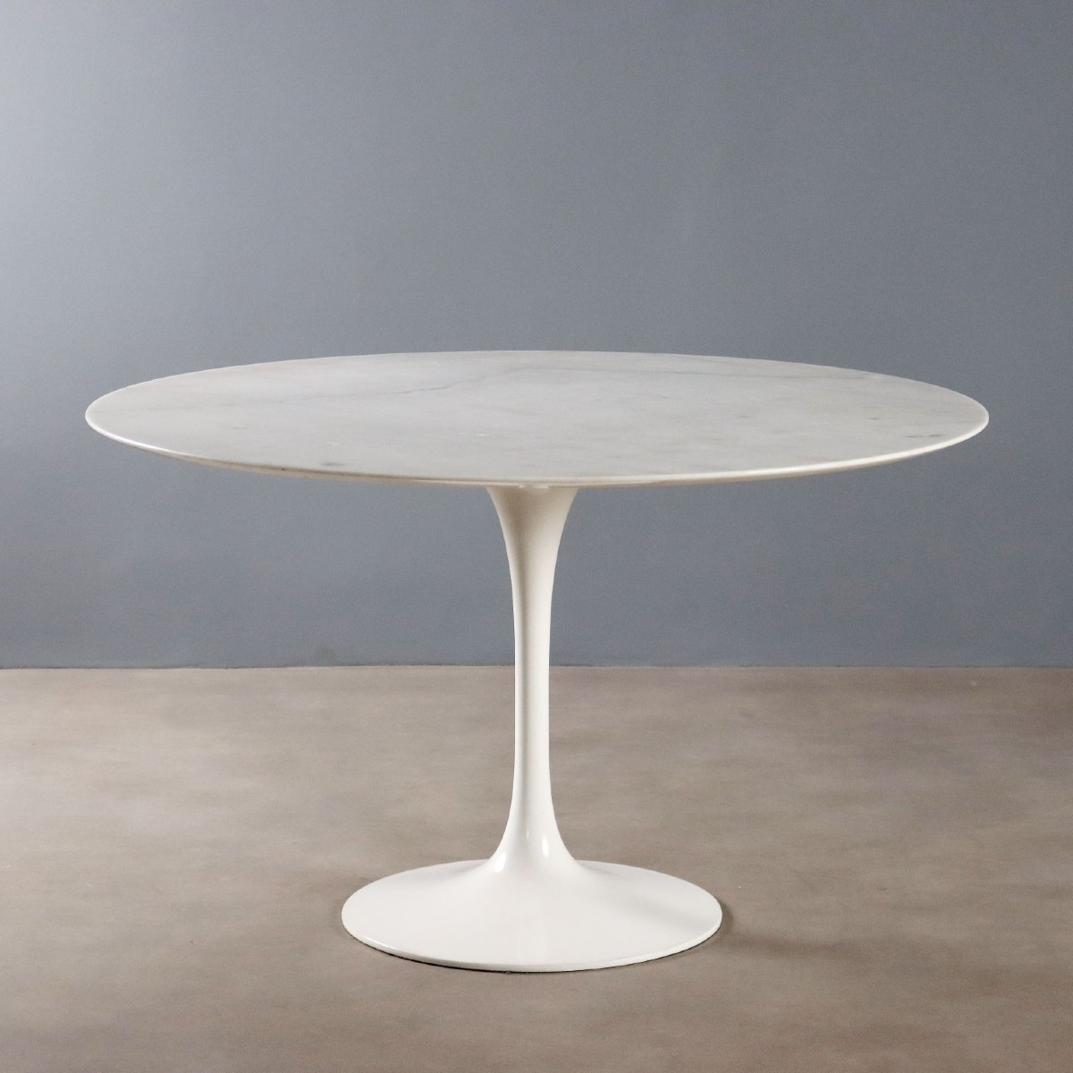 Table Vintage Style Tulip Aluminium Marbre Design Années 1980