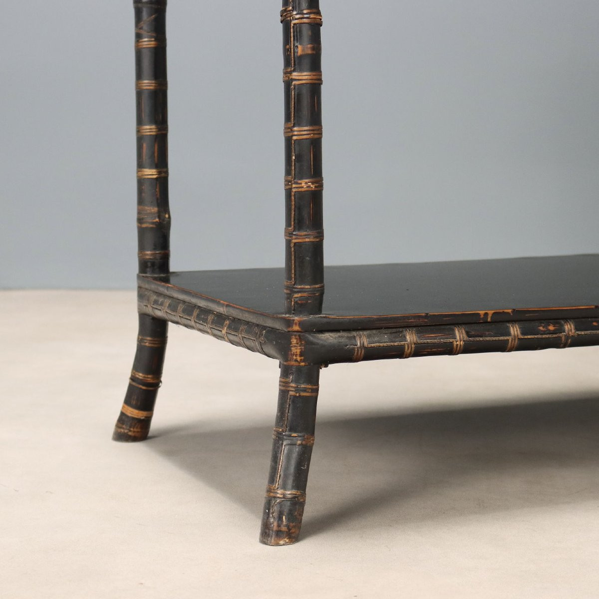 Coffre Ancien Bois Laqué Style Chinoiserie Chine XIXe Siècle-photo-2
