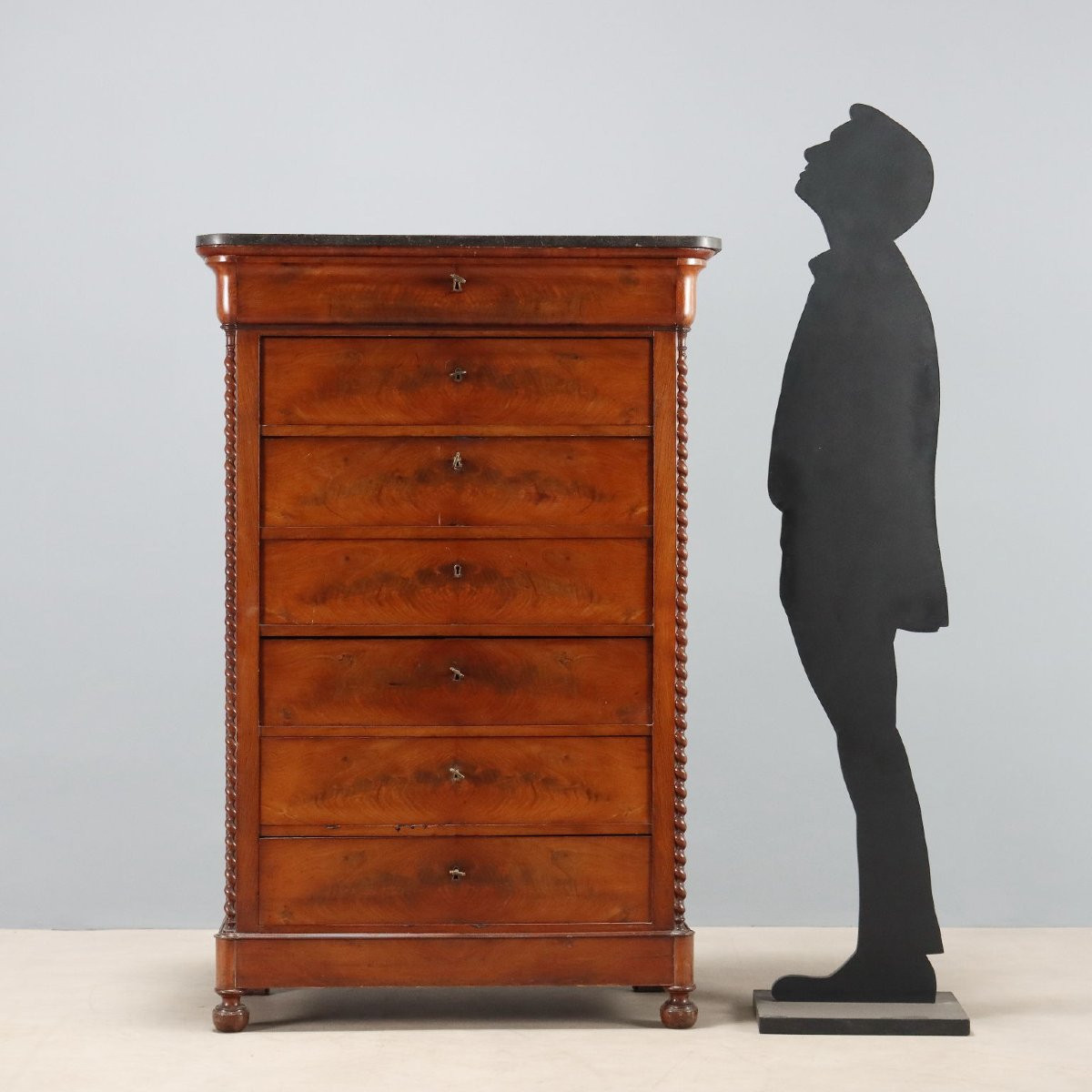 Carlo X Mahogany Sideboard, France, Mid-19th Century-photo-2