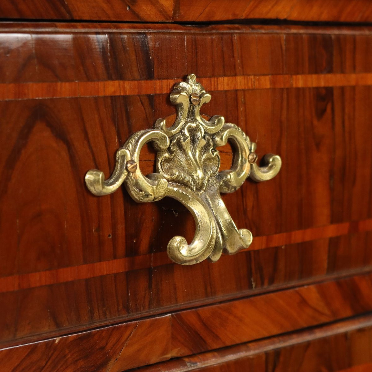 Table de Chevet Baroque Ancienne Noyer 2 Tiroris XVIIIe Siècle-photo-1