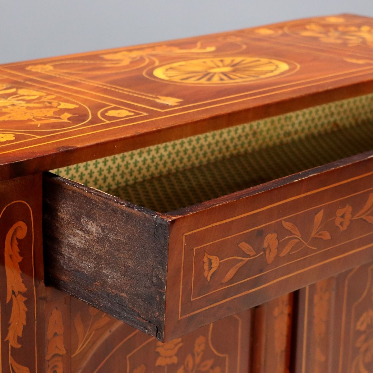 Dutch Mahogany Sideboard With Fillet Work And Inlays, Late 19th Century-photo-4