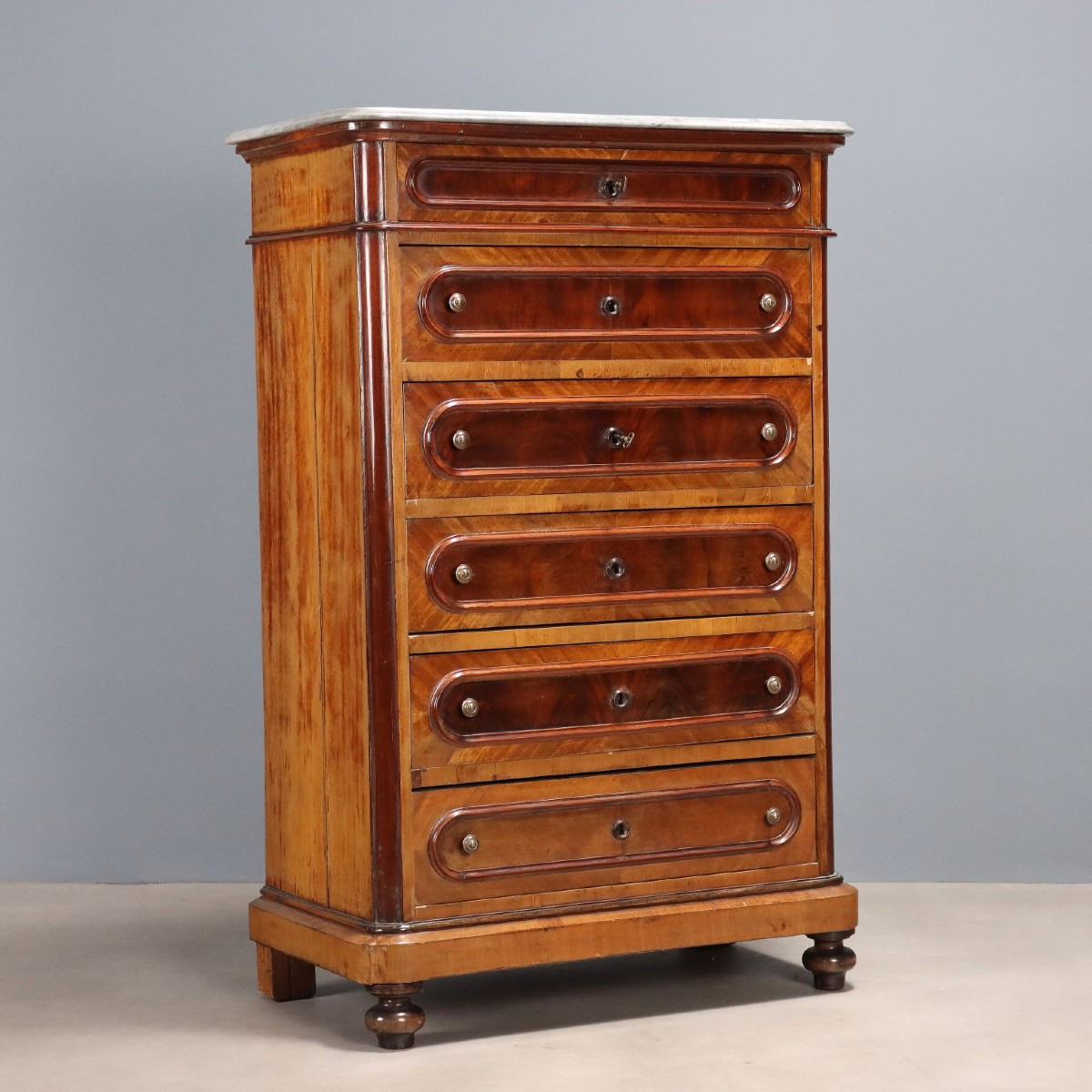 Mahogany Chest Of Drawers, Italy, Late 19th Century