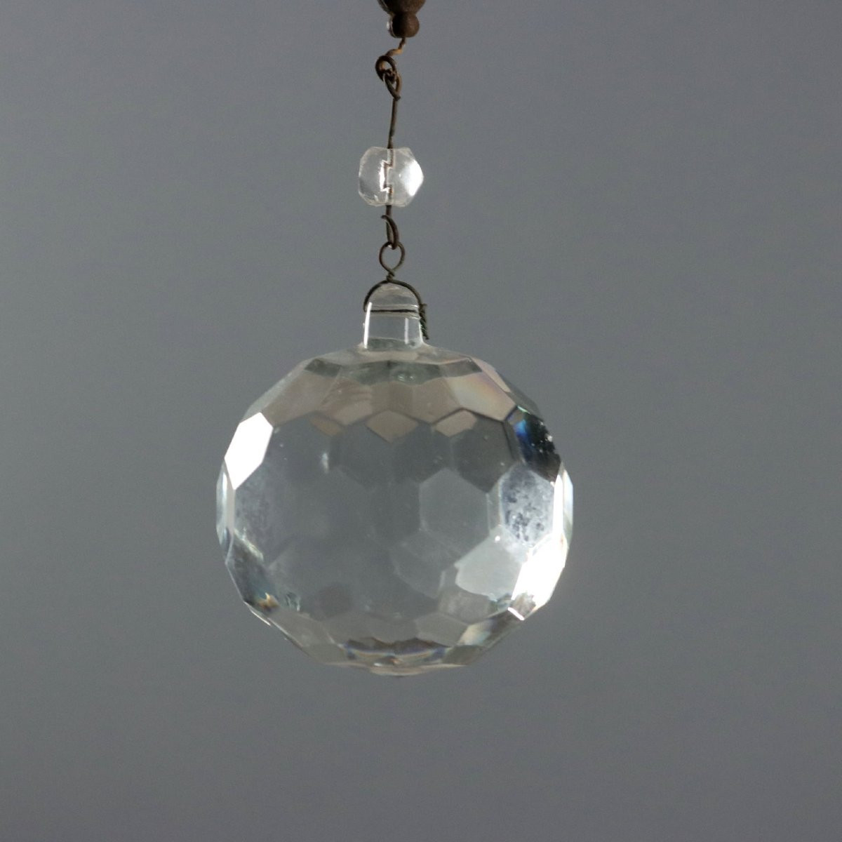 Lustres Anciens Métal Verre 8 Lumières Italie XXe Siècle-photo-1