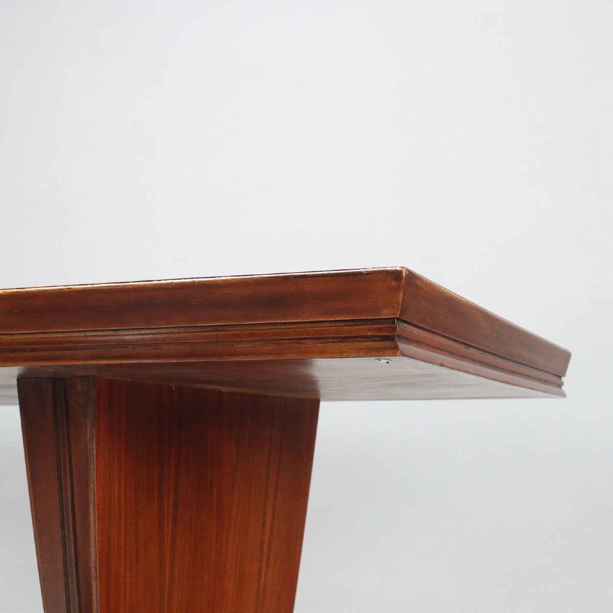 Grande Table Vintage Bois Laiton Design Italie Années 40-50-photo-1