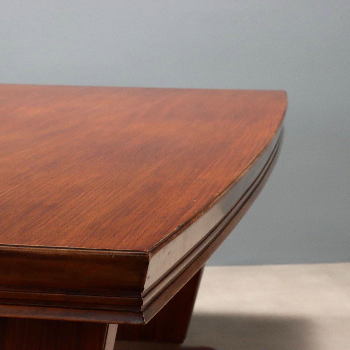 Grande Table Vintage Bois Laiton Design Italie Années 40-50-photo-2