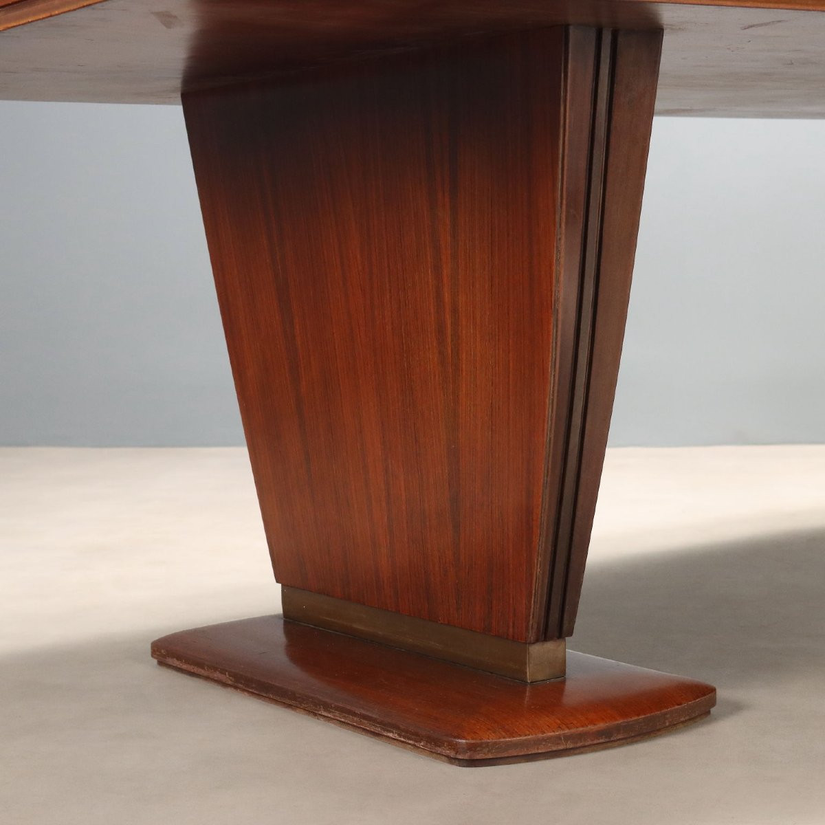 Grande Table Vintage Bois Laiton Design Italie Années 40-50-photo-4