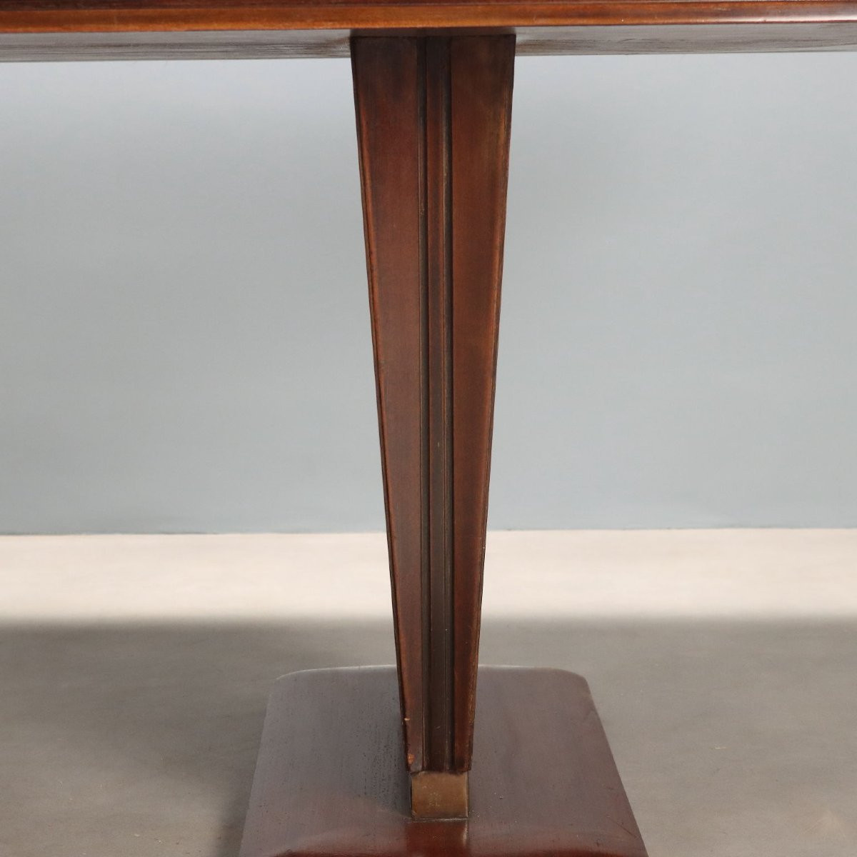 Grande Table Vintage Bois Laiton Design Italie Années 40-50-photo-6