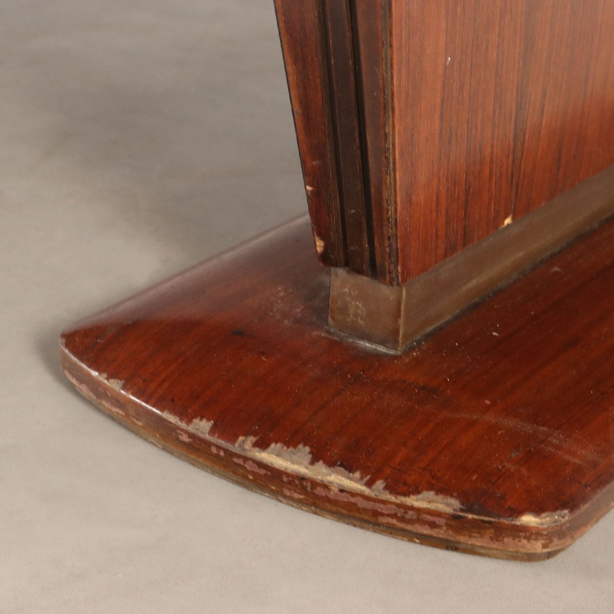 Grande Table Vintage Bois Laiton Design Italie Années 40-50-photo-7
