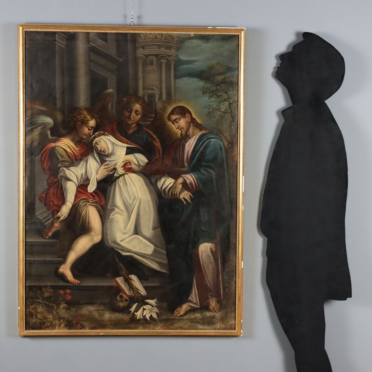 Antique Painting Ecstasy Of Saint Catherine Of Siena XVII Century-photo-2
