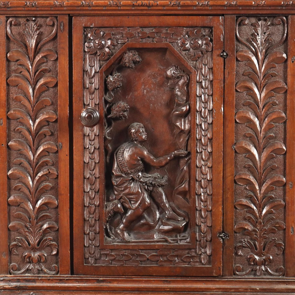 17th-century Genoese Baroque Kneeler In Ligurian Walnut-photo-3