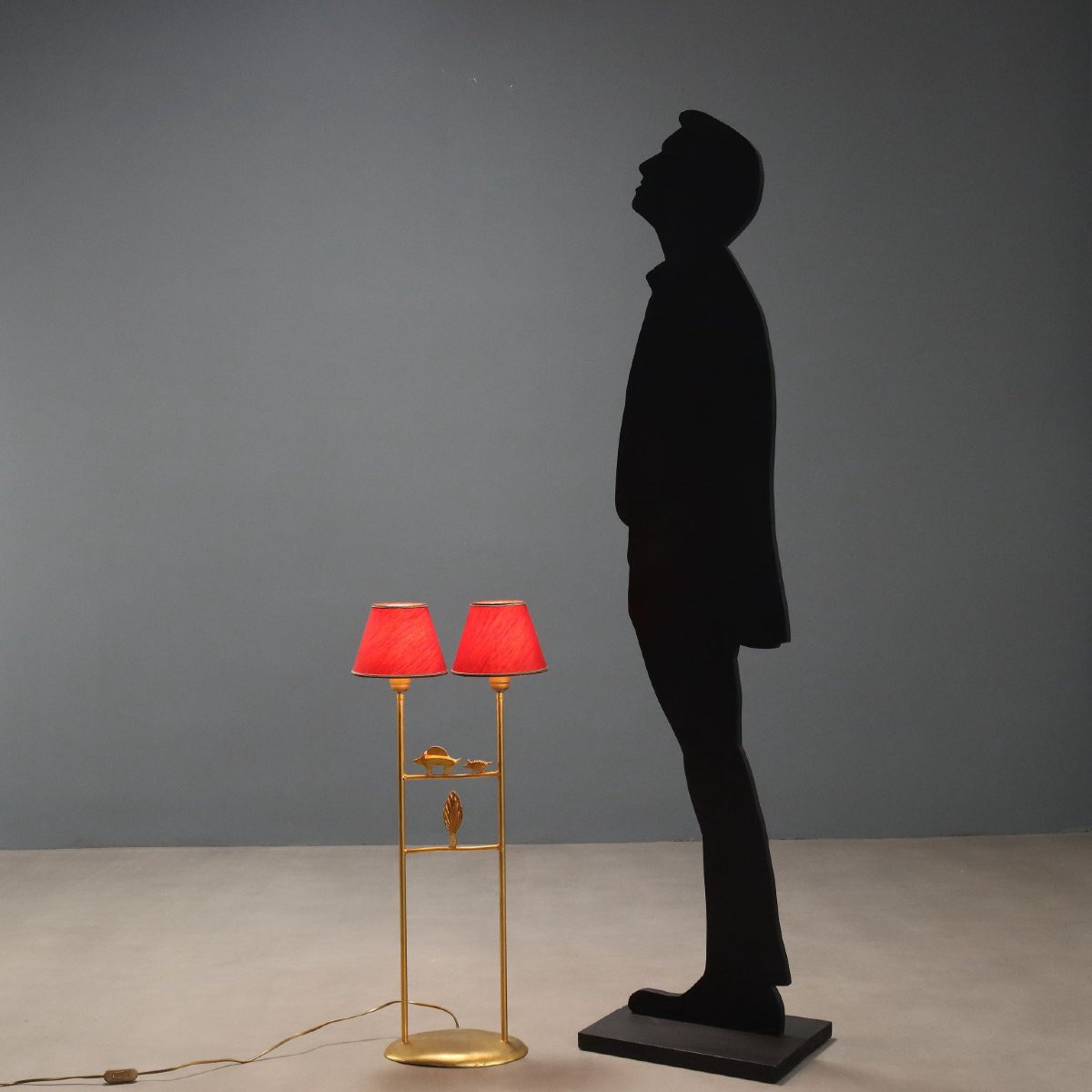 Vintage Gilded Bronze Sculpture Lamp By Pierre Casenove Fondica Production 1980s  -photo-2
