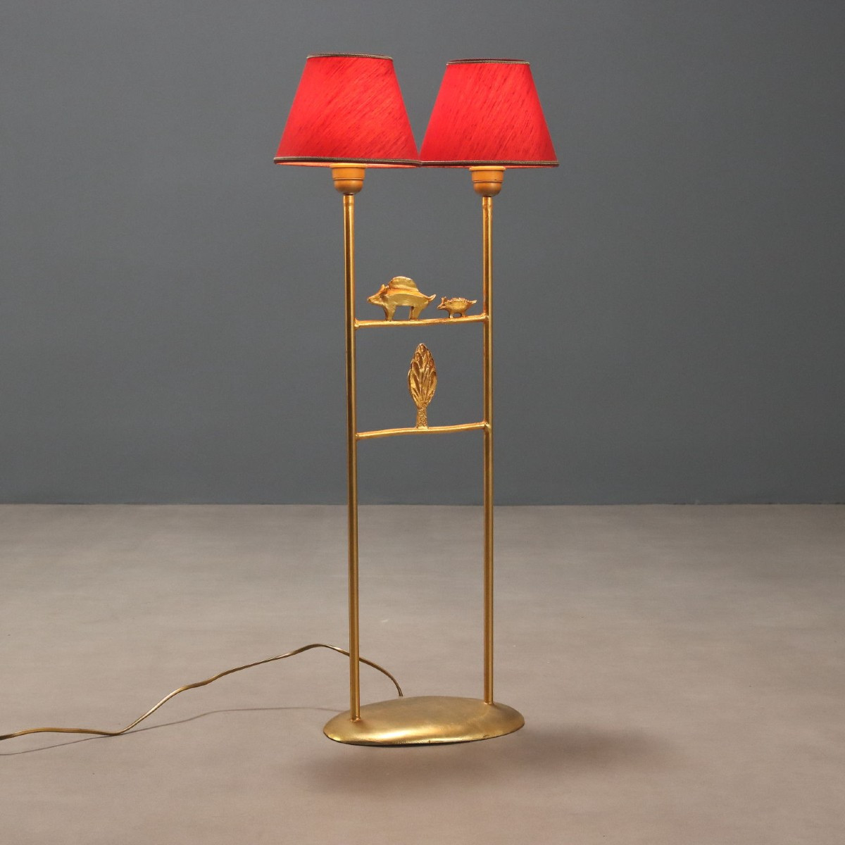 Vintage Gilded Bronze Sculpture Lamp By Pierre Casenove Fondica Production 1980s  