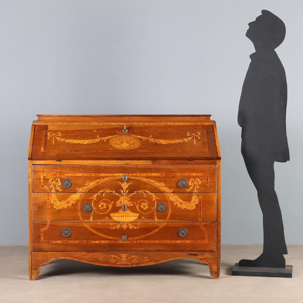Walnut Chest Of Drawers With Maple Inlays, Piacenza, Mid-18th Century-photo-2