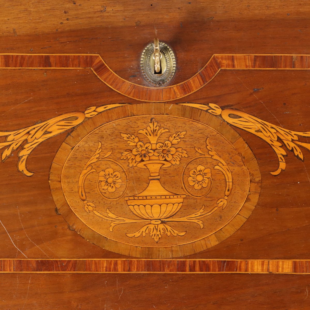 Walnut Chest Of Drawers With Maple Inlays, Piacenza, Mid-18th Century-photo-4