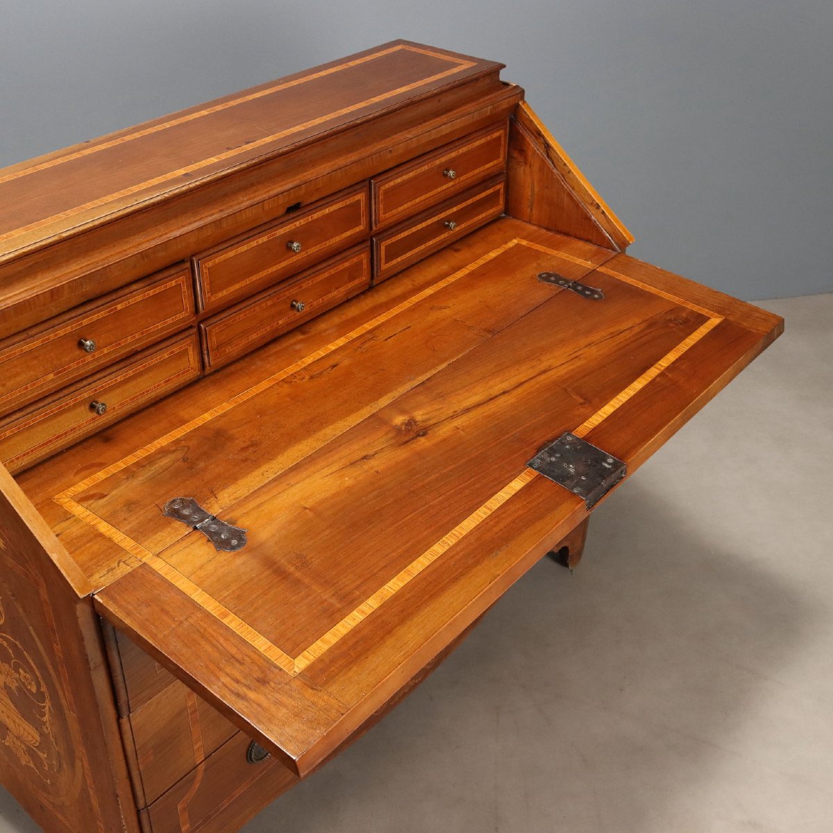 Walnut Chest Of Drawers With Maple Inlays, Piacenza, Mid-18th Century-photo-8