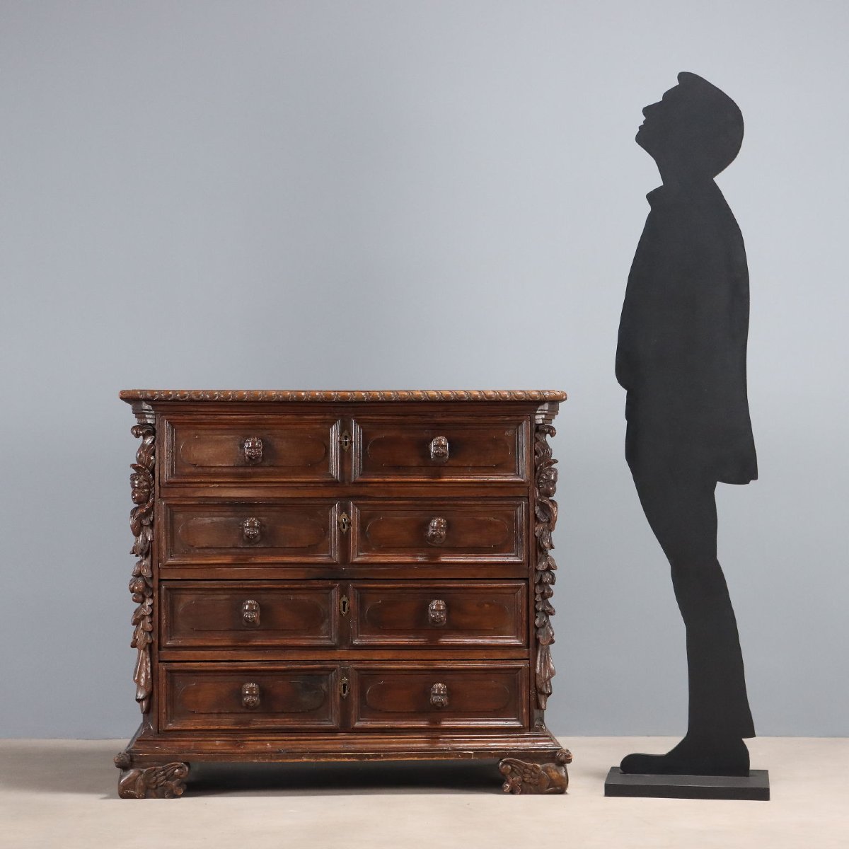 Early 18th-century Baroque Chest Of Drawers In Walnut And Poplar, Genoa-photo-3