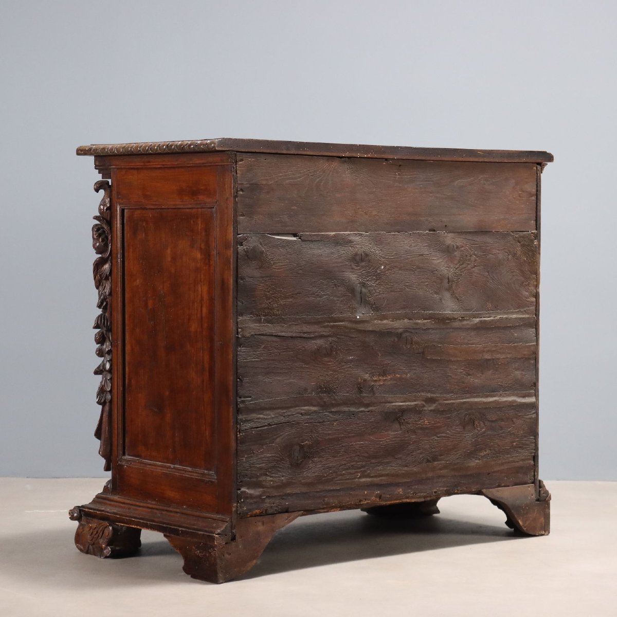 Early 18th-century Baroque Chest Of Drawers In Walnut And Poplar, Genoa-photo-6