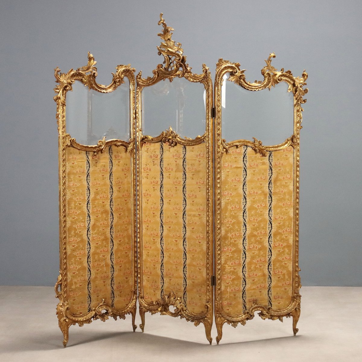 Rococo-style Screen, Italy, Late 19th Century